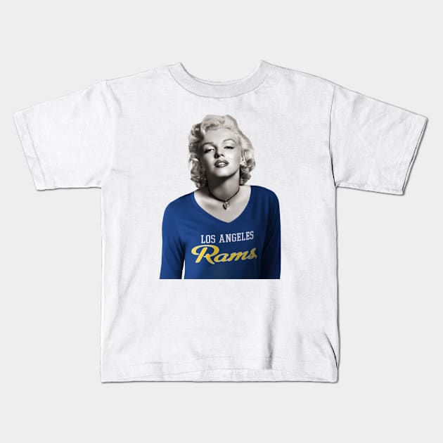 Marilyn Loves The Rams Kids T-Shirt by Rad Love